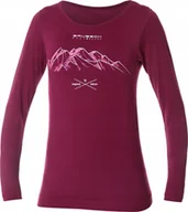 Koszulki i topy damskie - Brubeck LS14150A Koszulka damska z dugim rkawem OUTDOOR WOOL PRO liwkowy M - GRY 3 - miniaturka - grafika 1
