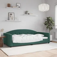 Sofy i kanapy - vidaXL Sofa z funkcją spania, ciemnozielona, 100x200 cm, aksamitna - miniaturka - grafika 1