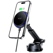 Uchwyty samochodowe do telefonów - Tech-Protect Uchwyt Magnetyczny MagSafe z Ładowaniem Bezprzewodowym 15W do Deski Rozdzielczej MM15W-V4 czarny - miniaturka - grafika 1