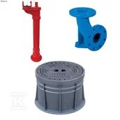 Sprzęt przeciwpożarowy - Hydrant podziemny HP6 DN80 H1250, PN10, GJL, pojedyncze zamknięcie, kolumna stalowa + kolano stopowe N DN80, GJS + skrzynka PEHD_ZESTAW - miniaturka - grafika 1