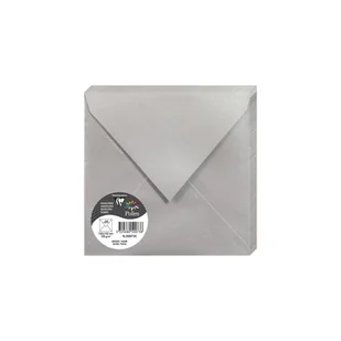 Koperty 16,5 x 16,5cm Perłowe Srebrne Clairefontaine 20 sztuk - 50073C - Koperty - miniaturka - grafika 1