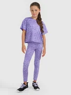 Spodnie i spodenki dla dziewczynek - 4F Legginsy sportowe szybkoschnące dziewczęce - multikolor 158/164 (12-14 lat) - miniaturka - grafika 1