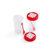 Akcesoria medyczne - EL-COMP Pojemnik na kał/mocz z łopatką, niejałowy, 60ml - miniaturka - grafika 1