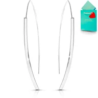 Kolczyki - Kolczyki blaszki przeciągane srebrne długie wiszące piękne żagle srebro 925 - miniaturka - grafika 1