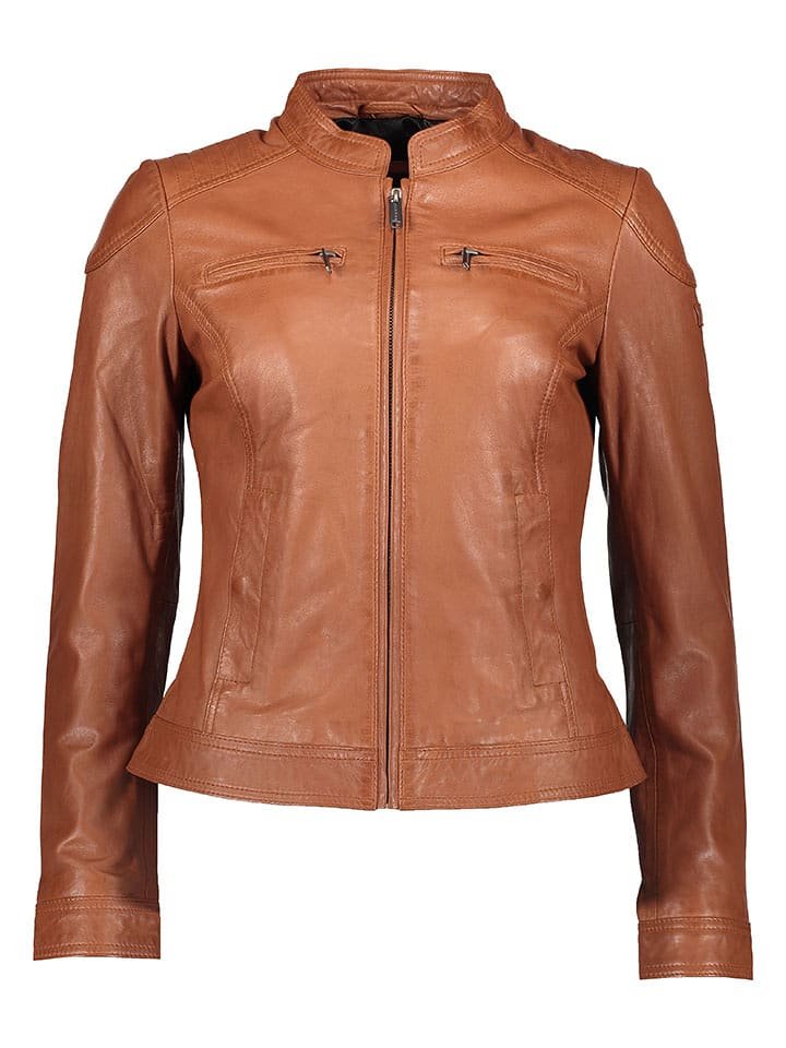 Bugatti Skórzana kurtka w kolorze jasnobrązowym