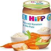 Dania dla dzieci - HiPP, Bio, indyk z ryżem i marchewką, 220 g - miniaturka - grafika 1
