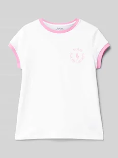T-shirt z nadrukiem z logo - Koszulki dla dziewczynek - miniaturka - grafika 1