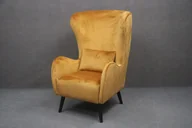 Fotele - Fotel Uszak Pedro Tapicerowany Żółty 78X85X117 Cm B 6006 - miniaturka - grafika 1