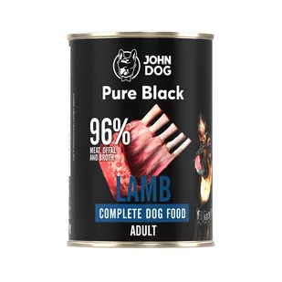 Mokra Karma Dla Psów John Dog Pure Black Z Jagnięciny 400 G Dorosłe Psy - Mokra karma dla psów - miniaturka - grafika 1