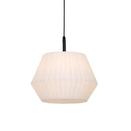 Lampy sufitowe - QAZQA Nowoczesna zewnętrzna lampa wisząca czarna z białym kloszem 45 6 cm IP44 - Robbert - miniaturka - grafika 1