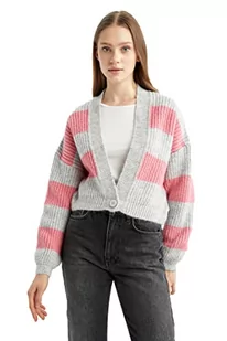 DeFacto Kardigan normalny krój dla kobiet kardigan dla topów damski (PINK, M), Rosa, M - Swetry damskie - miniaturka - grafika 1