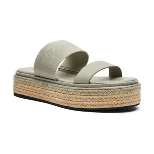 Calvin Klein Skórzane klapki - Klapki i japonki damskie - miniaturka - grafika 1