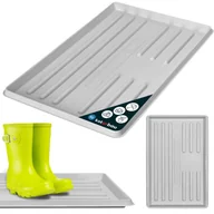 Szafki na buty - KOTARBAU® Ociekacz na buty 60x40cm Mata na buty z podwyższoną krawędzią Ociekacz na buty Plastikowy stojak na buty Ociekacz na buty dla zwierząt domowych Szary - miniaturka - grafika 1