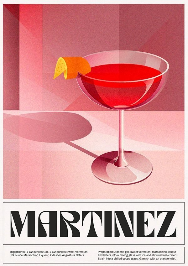PODKŁADKA POD MYSZ Z Nadrukiem 22x18cm Martinez Drink Vintage Tekst Prezent