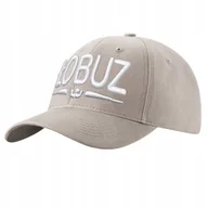 Czapki i chusty sportowe męskie - Czapka z daszkiem męska ŁOBUZ czapka z haftem haft wyszywana 3D jasno szara - miniaturka - grafika 1