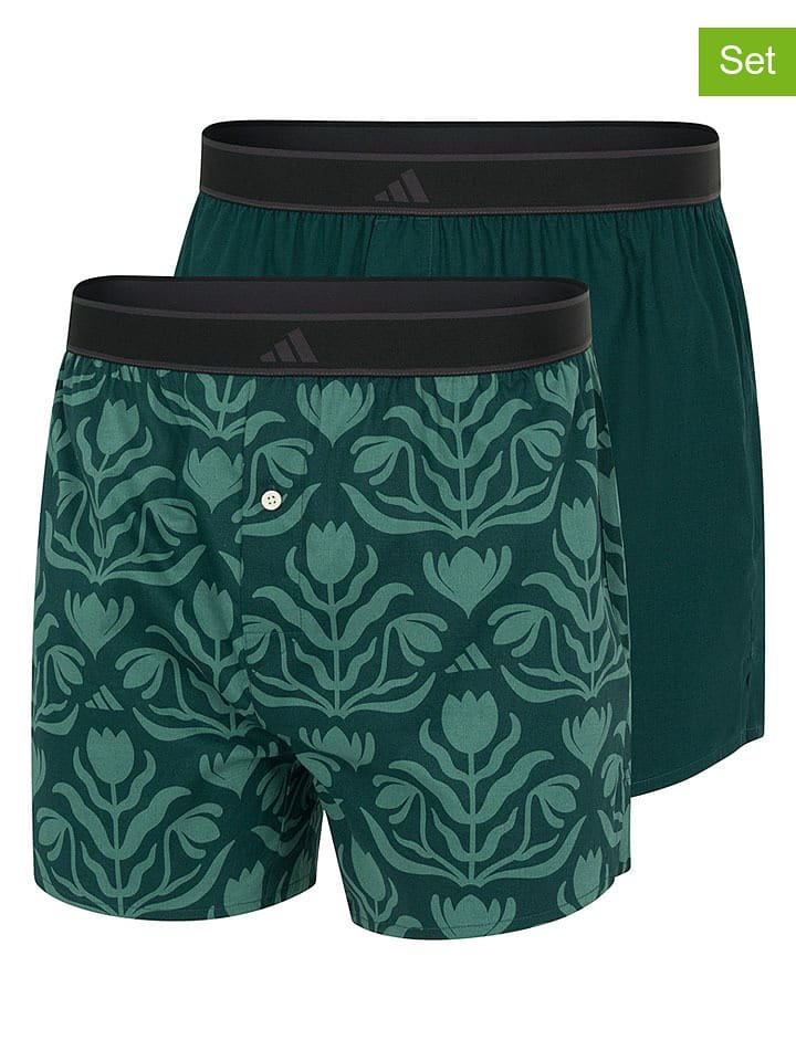 adidas Bokserki (2 pary) w kolorze zielonym