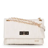Torebki damskie - Damska crossbody z ekoskóry dwukomorowa mała kremowa - miniaturka - grafika 1