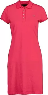 GANT Oryginalna sukienka damska Pique SS Dress Kleid Magenta Rink, Standard, magenta różowy, L - Sukienki - miniaturka - grafika 1