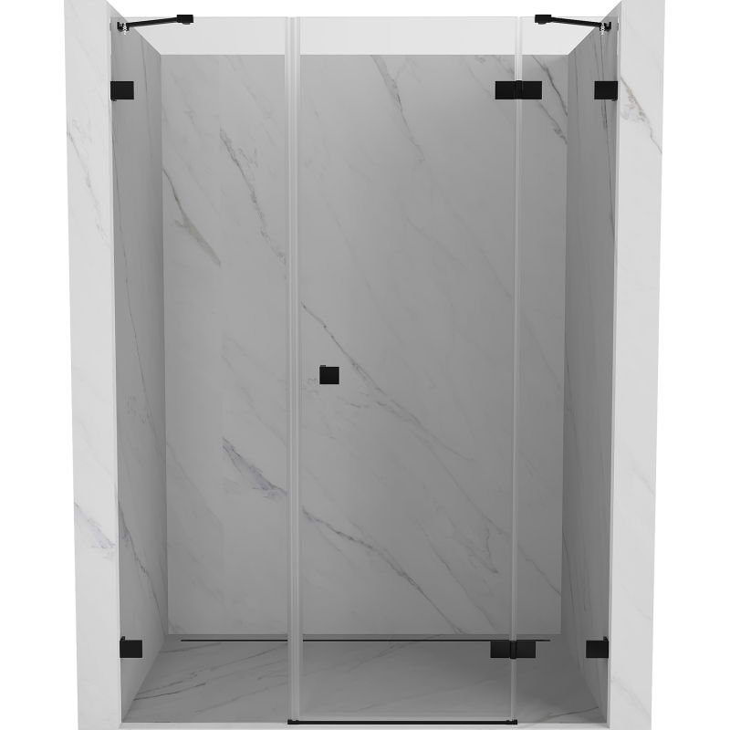 Mexen Lunar drzwi prysznicowe uchylne prawe 160 cm, transparent, czarne - 834S-160-050-70-00-P