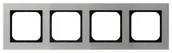 Klawisze i ramki - Ospel Ramka  poczwórna SONATA metal 6mm - naturalne aluminium - miniaturka - grafika 1