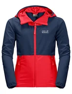 Kurtki i płaszcze dla chłopców - Jack Wolfskin Chłopięca Turbulence B Kurtka Softshell, Peak Red, 176 - miniaturka - grafika 1