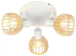 Candellux Lampa sufitowa reflektorek ATARRI PLAFON 3X25W E14 BIAŁY+DREWNO 98-68118 - Lampy sufitowe - miniaturka - grafika 1