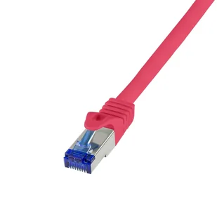 LogiLink C6A024S kabel sieciowy Czerwony 0,5 m Cat6a S/FTP (S-STP) - Patchcordy - miniaturka - grafika 1