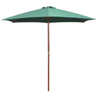 Parasole ogrodowe - vidaXL Parasol ogrodowy, 270x270 cm, drewno, zielony - miniaturka - grafika 1