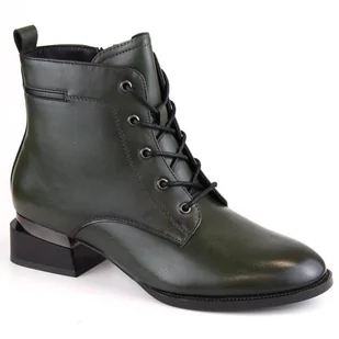 Botki na obcasie ocieplane Vinceza W JAN253A zielone - Botki damskie - miniaturka - grafika 1