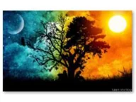 Malowanie po numerach - Haft Diamentowy, Obraz, Mozaika Diamentowa Diamond Painting, Drzewo - Noc I Dzień 40X30Cm - miniaturka - grafika 1