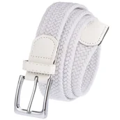 Paski - Pasek Pleciony Do Spodni Elastyczny Gumowy M��ski Damski Bia��y 95 cm - miniaturka - grafika 1