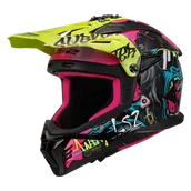 Kaski motocyklowe - Kask Cross LS2 MX708 Fast II Gorilla Fioletowy/Hi-Vis ŻółtyXXXL - miniaturka - grafika 1