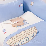 Pościel dla dzieci - BabyMatex Pościel 100x135 Bears misiaczki niebieska z ochraniaczem - miniaturka - grafika 1