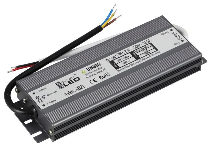 Zasilacz do taśma LED 12V 150W 12,5A IP67 wodoodporny hermetyczny