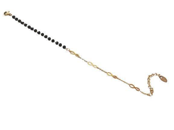 Bransoletka Nieskończoność Złota Stal Paciorki