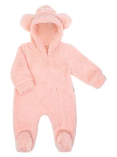 Niemowlęcy pajac z uszkami łososiowy Nicol,r.74 - Pajacyki dla niemowląt - miniaturka - grafika 1