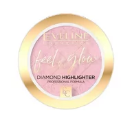 Rozświetlacze do twarzy i ciała - Eveline Feel the Glow! rozświetlacz 03 rose gold 4.2g - miniaturka - grafika 1