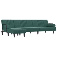 Narożniki - Sofa rozkładana L, ciemnozielona, 260x140x70 cm, a - miniaturka - grafika 1