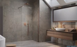 Radaway Modo New II Brushed Copper kabina Walk-in 55x200 szczotkowana miedź 389055-93-01 - Kabiny prysznicowe - miniaturka - grafika 3