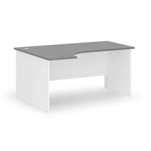 Biurko narożne PRIMO WHITE, 1600 x 1200 mm, lewe, biały/grafit - Biurka - miniaturka - grafika 1