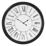 Zegary - Duży zegar ścienny z cyframi rzymskimi Ø 71 cm biało-czarny, wykonany z drewna, wzór WOMO - miniaturka - grafika 1