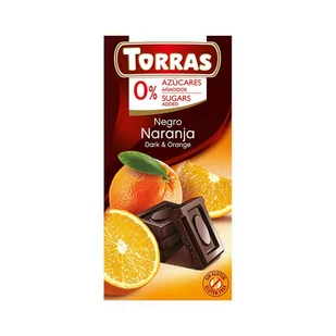 Torras Czekolada gorzka z pomarańczą bez cukru 75 g 1085 - Zdrowa żywność - miniaturka - grafika 1