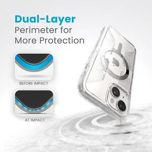 Speck Gemshell Grip + MagSafe - Etui do iPhone 15 (Clear / Chrome Finish) - Etui i futerały do telefonów - miniaturka - grafika 6