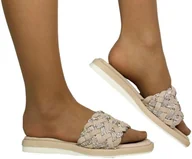 Klapki i japonki damskie - Klapki Stylowe Caprice 9-27105-20 325 Rosewood Suede Skóra Naturalna_TN - CAPRICE - miniaturka - grafika 1