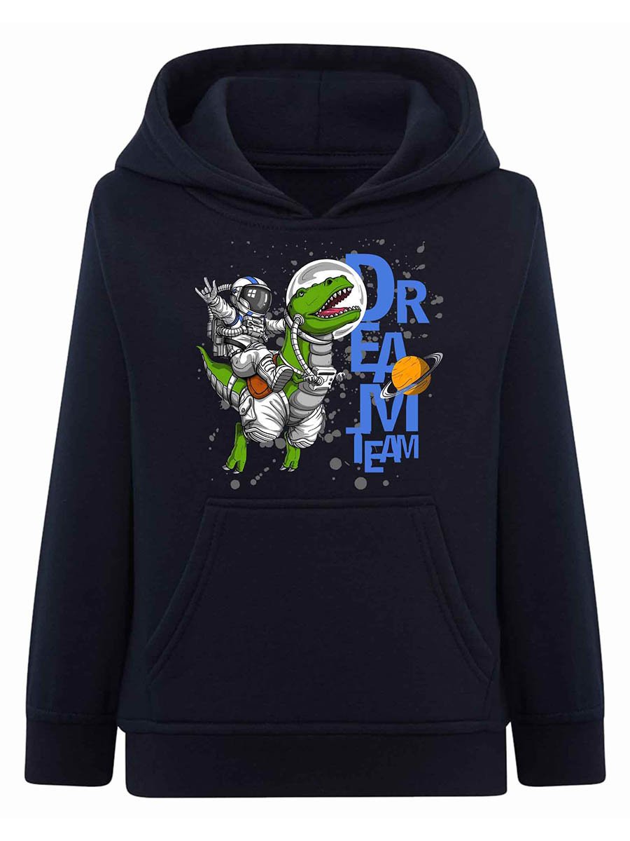 Chłopięca bluza z kapturem Astronauta & Dinozaur granatowa Tup Tup r.110/116