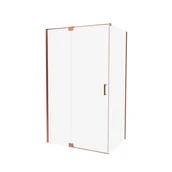 Kabiny prysznicowe - Kabina prysznicowa kwadratowa jednoskrzydłowa uchylna Swing Copper 90 x 90 x 200 cm miedź szczotkowana szkło transparentne Wellneo - miniaturka - grafika 1