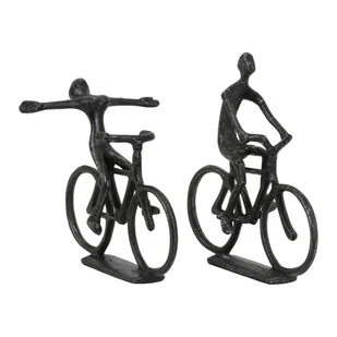 Metalowe figurki zestaw 2 szt. 22 cm Cyclists – Light & Living - Figurki dekoracyjne - miniaturka - grafika 1