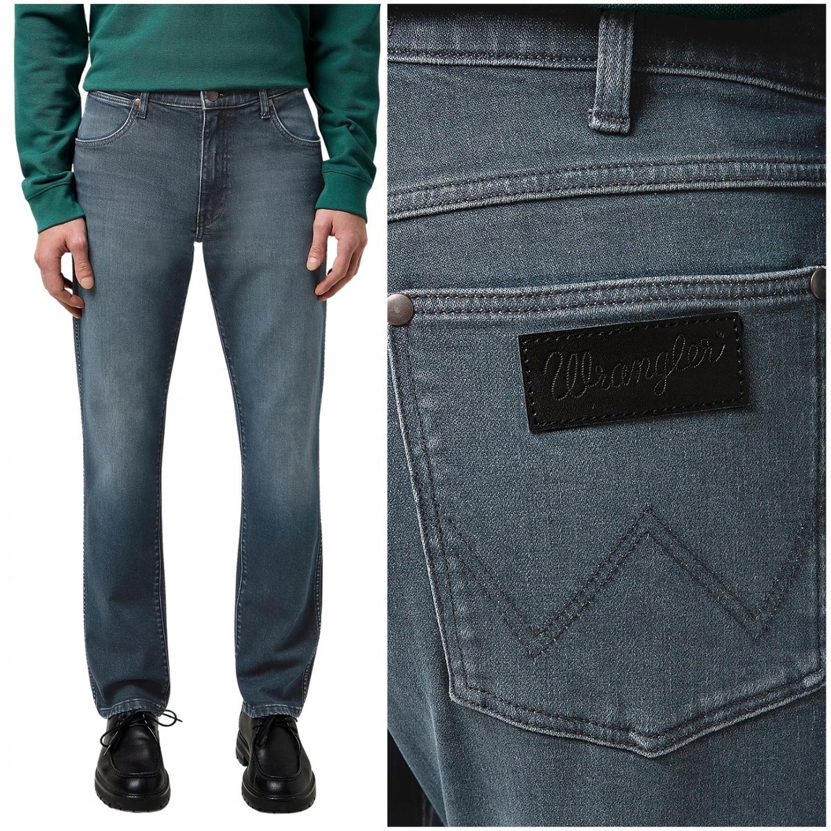 Wrangler LARSTON slim Ocean Storm dopasowane spodnie jeansowe W31 L30