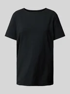 Koszulki i topy damskie - T-shirt z prążkowanym okrągłym dekoltem - miniaturka - grafika 1