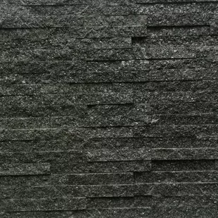 Kamień elewacyjny-dekoracyjny kwarcytowy czarny Stackstone Black 10x36 cm - Elewacje - miniaturka - grafika 1